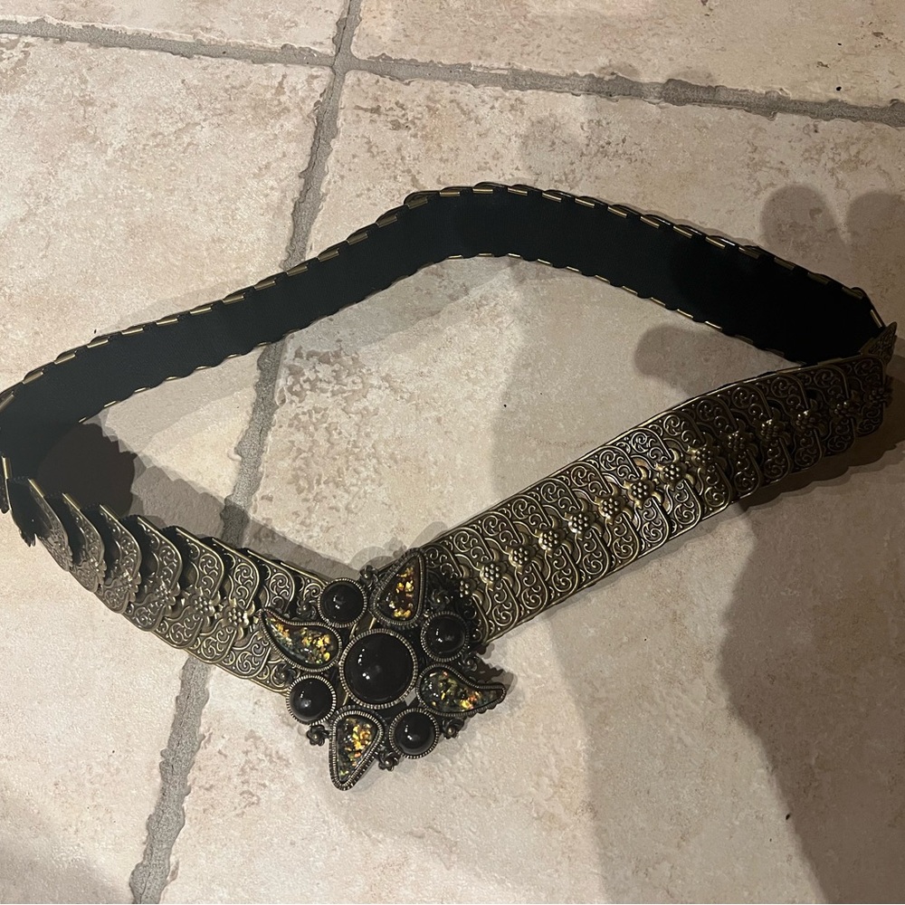 Elegant Black and Gold Women's Belt